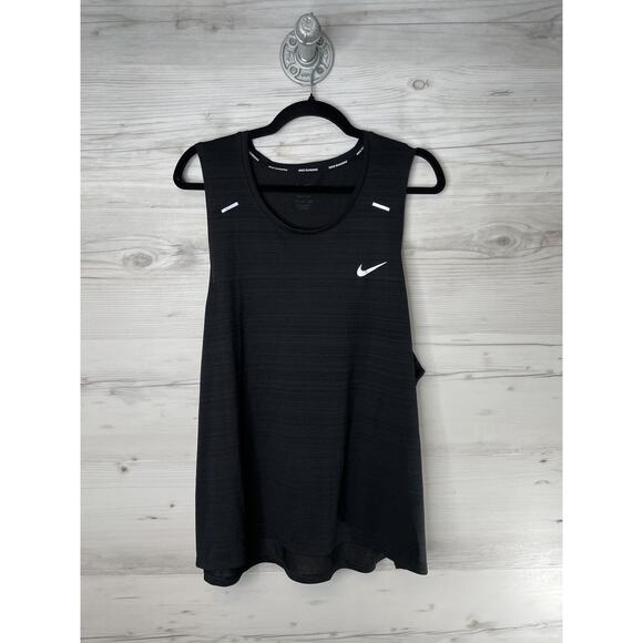Nike Dri-FIT Miler Tank Top Mens 2XL Black Running Reflective Swoosh CU5982-010 - Picture 1 of 8